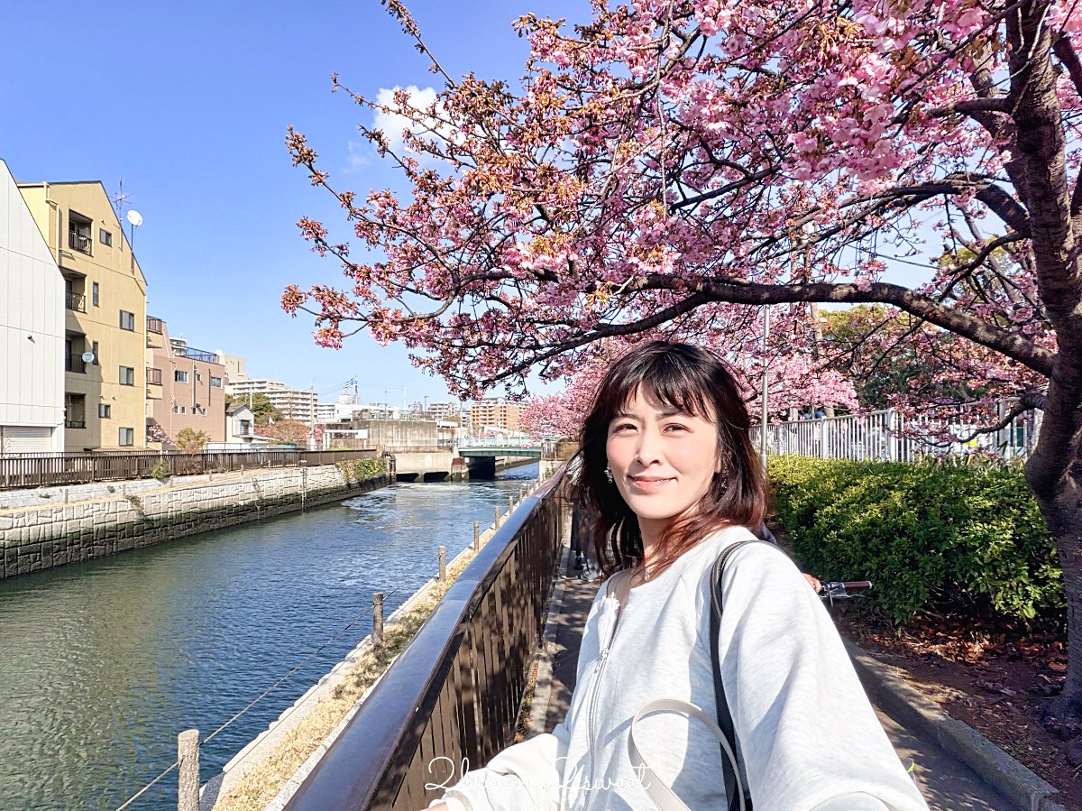 【大橫川散步道】東京河津櫻景點推薦：木場公園旁滿開櫻花步道，東京2月賞櫻推薦早櫻秘境 @兔兒毛毛姊妹花