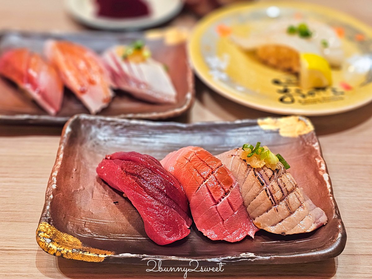 【廻転鮨 銀座おのでら 大阪店】銀座米其林壽司店平價版分店，心齋橋必吃壽司、黑鮪魚太強 @兔兒毛毛姊妹花