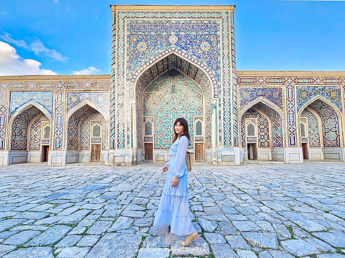 【雷吉斯坦廣場 Registan Square】撒馬爾罕必訪地標，三大學院、門票交通、夜景燈光秀、換裝體驗全攻略 @兔兒毛毛姊妹花