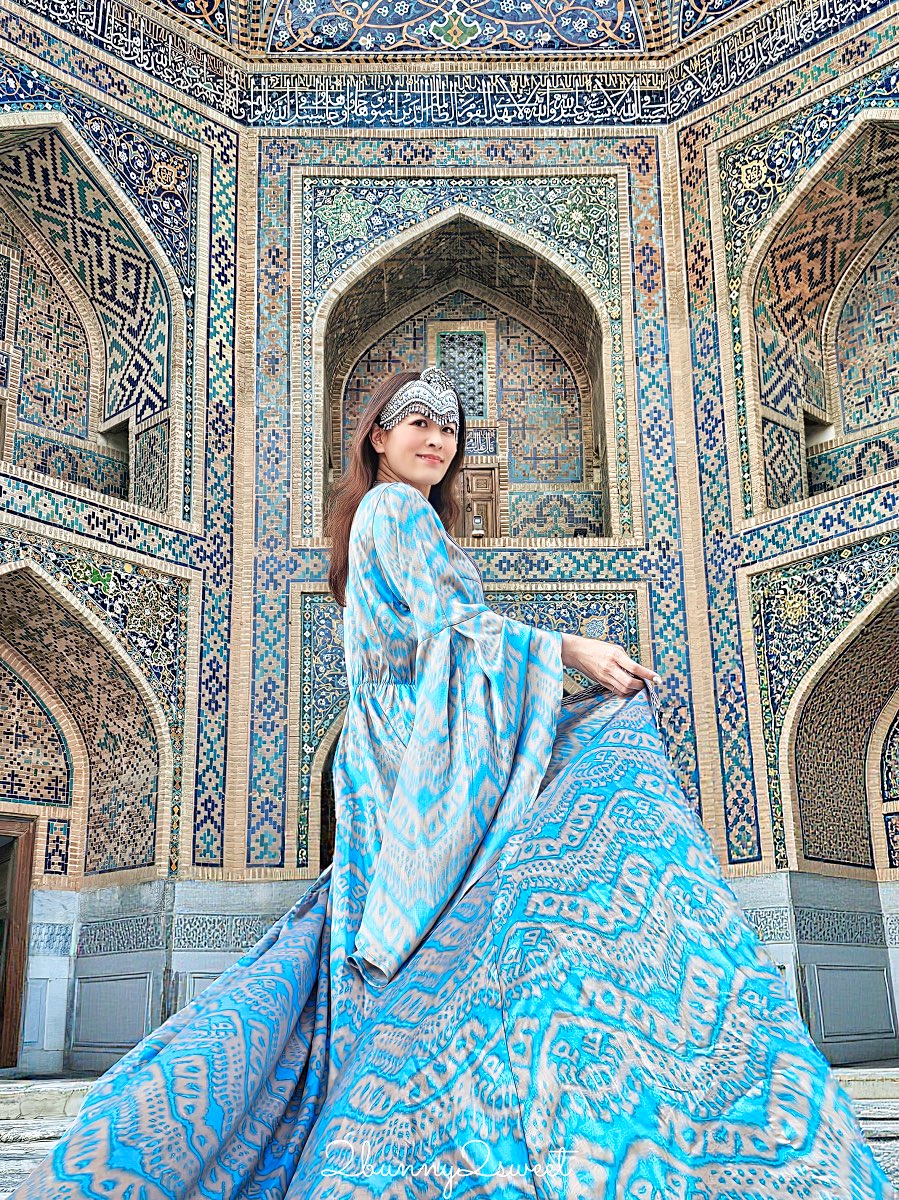 【雷吉斯坦廣場 Registan Square】撒馬爾罕必訪地標，三大學院、門票交通、夜景燈光秀、換裝體驗全攻略 @兔兒毛毛姊妹花