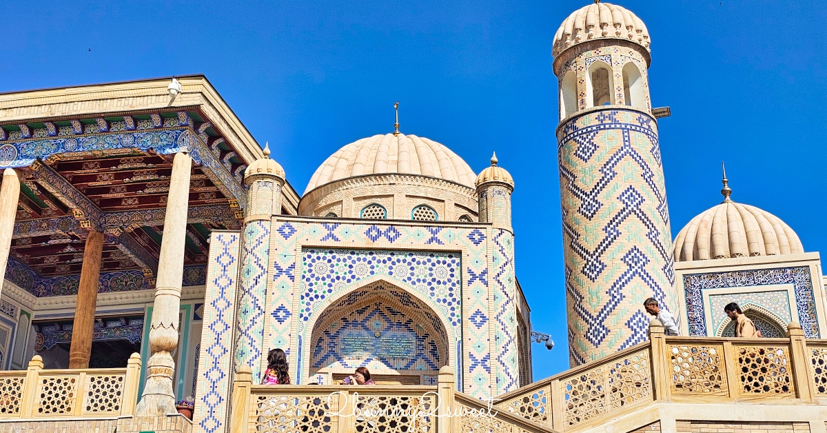【哈茲拉希茲爾清真寺 Hazrat Khizr Mosque】撒馬爾罕拍比比哈奴清真寺最佳視角，首任總統陵寢也在這 @兔兒毛毛姊妹花