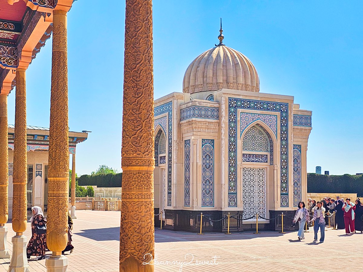 【哈茲拉希茲爾清真寺 Hazrat Khizr Mosque】撒馬爾罕拍比比哈奴清真寺最佳視角，首任總統陵寢也在這 @兔兒毛毛姊妹花