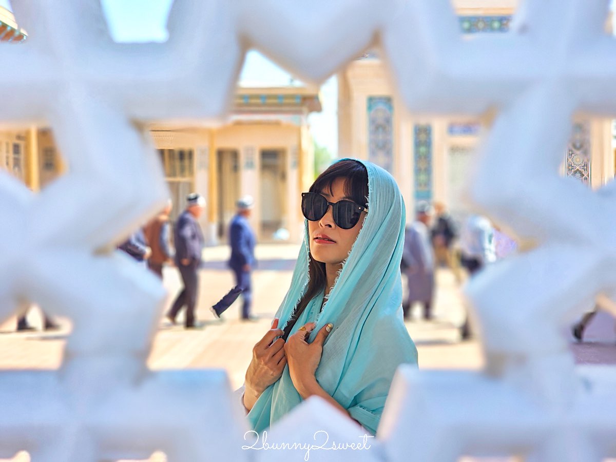 【哈茲拉希茲爾清真寺 Hazrat Khizr Mosque】撒馬爾罕拍比比哈奴清真寺最佳視角，首任總統陵寢也在這 @兔兒毛毛姊妹花
