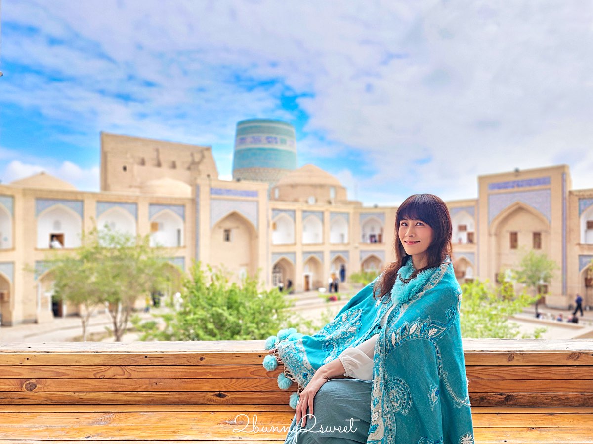 【穆罕默德&middot;阿明汗經學院 Mohammed Amin Khan Madrasah】希瓦古城最美藍色地標，學生宿舍改建飯店 @兔兒毛毛姊妹花