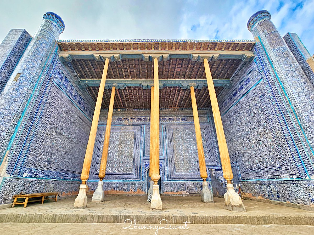 【希瓦可汗舊堡 Konya Ark】走進希瓦汗國王宮，登上【阿克謝赫博博瞭望台 Ak Sheikh-bobo Tower】俯瞰古城藍色天際線 @兔兒毛毛姊妹花
