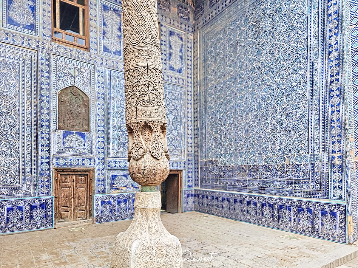 【希瓦石頭宮 Tashhovli Palace】藍色磁磚後宮太夢幻！走進汗國皇室生活的華麗宮殿 @兔兒毛毛姊妹花