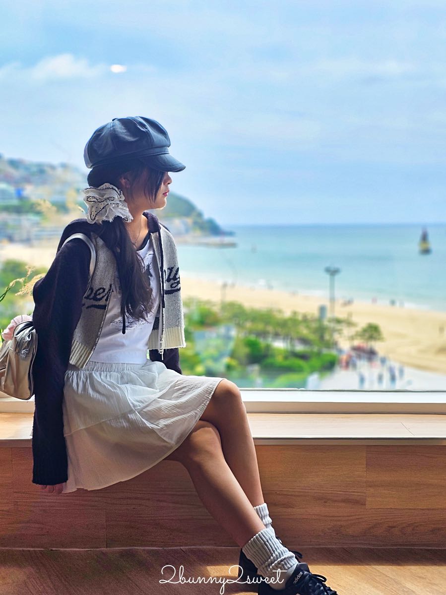 釜山海雲台海景咖啡廳 Working Holiday｜海景第一排無敵窗景、班尼迪克蛋早午餐，點餐交通攻略 @兔兒毛毛姊妹花