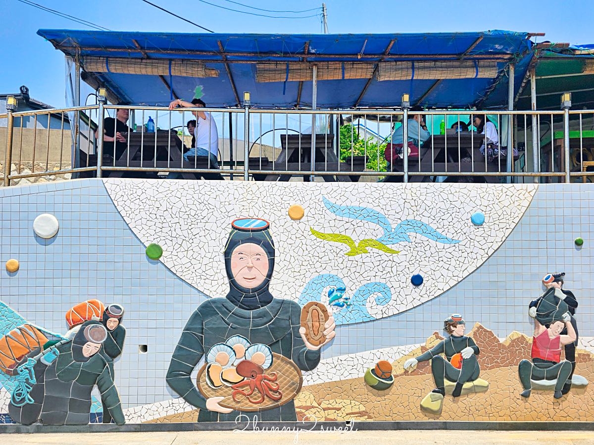 釜山影島海女文化展館｜在影島海女村海景第一排大啖現撈海膽飯捲、鮮味海鮮拉麵 @兔兒毛毛姊妹花