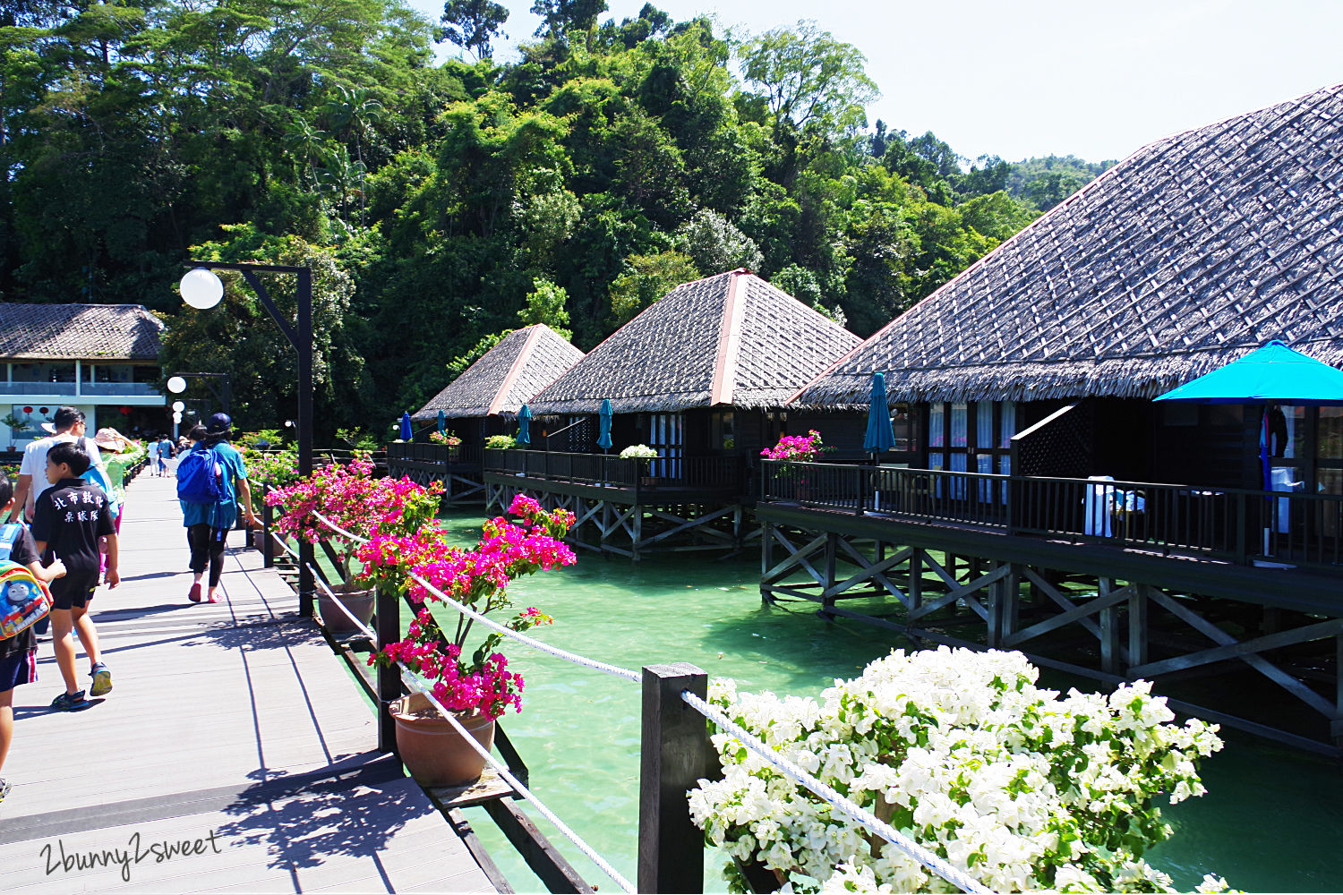 沙巴住宿【伽亞娜生態度假村 Gayana Marine Resort】走出陽台就可以跳進大海的絕美海上屋 @兔兒毛毛姊妹花