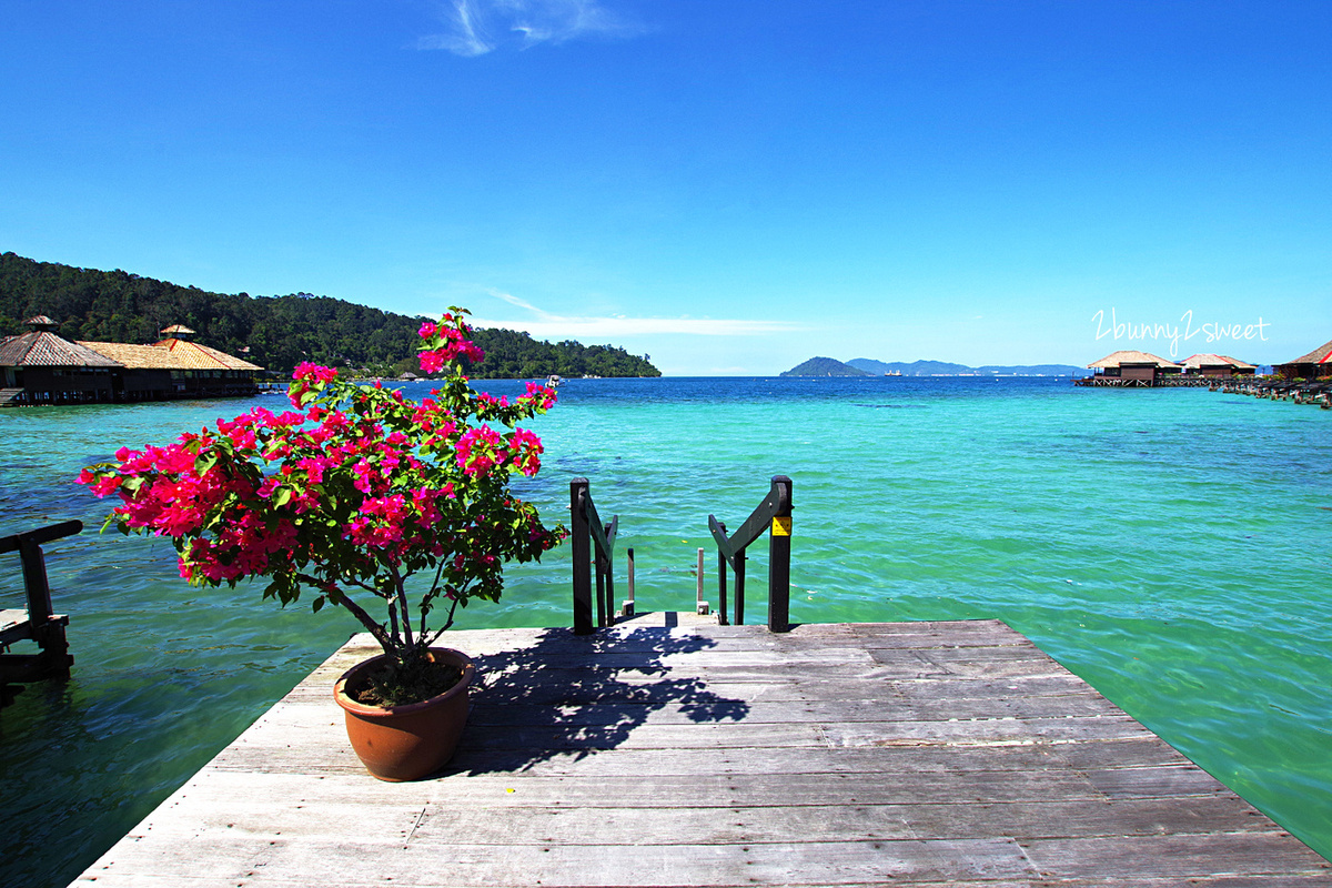 沙巴住宿【伽亞娜生態度假村 Gayana Marine Resort】走出陽台就可以跳進大海的絕美海上屋 @兔兒毛毛姊妹花