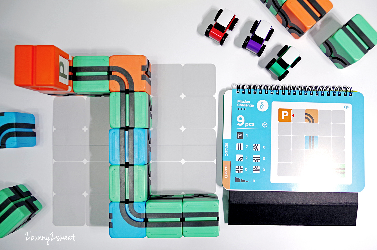 [益智玩具。開箱] Qbi 益智磁吸軌道玩具～是嗨翻天的衝刺軌道車，也是磁性積木和益智遊戲～台灣開發製造、獲 2019 德國紐倫堡玩具獎提名的優質玩具 @兔兒毛毛姊妹花