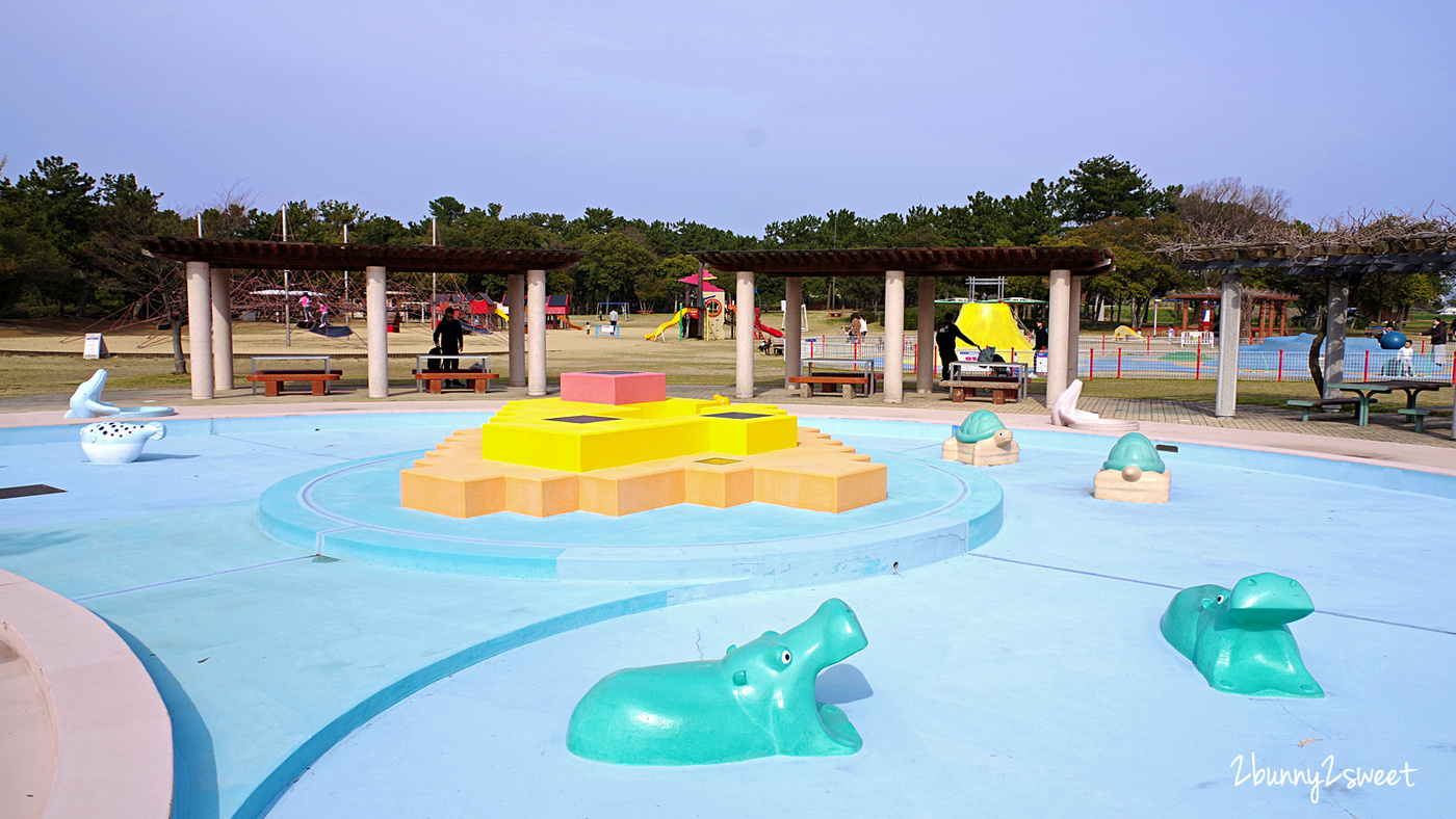 九州福岡特色公園》海之中道海濱公園｜海の中道海浜公園～雲朵蹦蹦床 x 超長溜滑梯 x 水上攀爬網 x 可愛動物區 x 夏季戲水池～親子遊福岡必玩超大型國營公園 @兔兒毛毛姊妹花