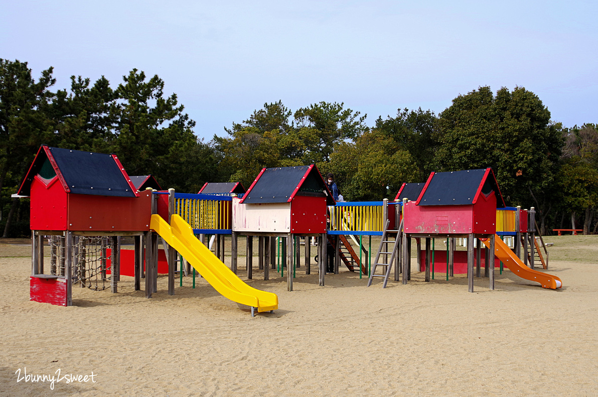 九州福岡特色公園》海之中道海濱公園｜海の中道海浜公園～雲朵蹦蹦床 x 超長溜滑梯 x 水上攀爬網 x 可愛動物區 x 夏季戲水池～親子遊福岡必玩超大型國營公園 @兔兒毛毛姊妹花