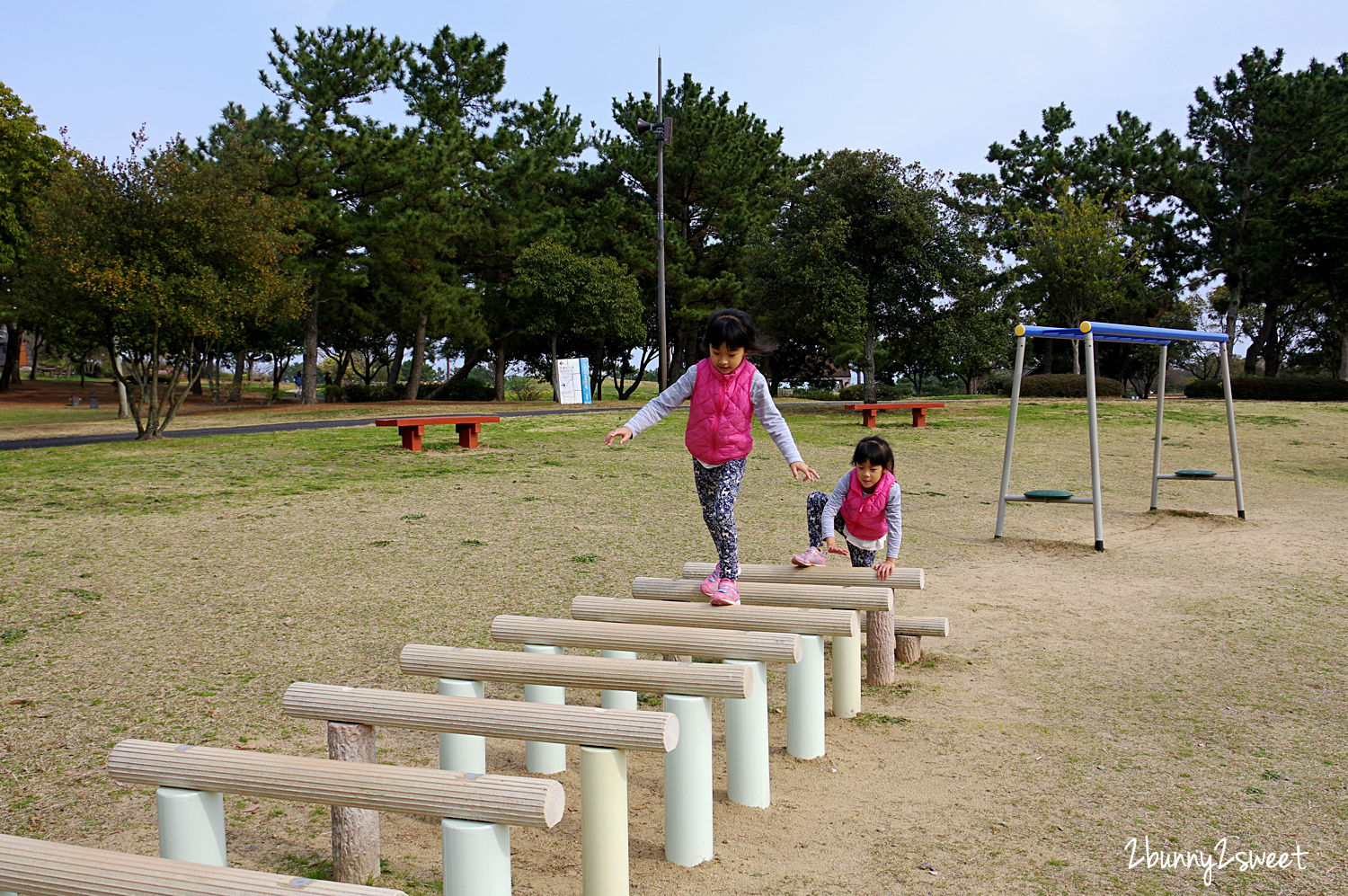 九州福岡特色公園》海之中道海濱公園｜海の中道海浜公園～雲朵蹦蹦床 x 超長溜滑梯 x 水上攀爬網 x 可愛動物區 x 夏季戲水池～親子遊福岡必玩超大型國營公園 @兔兒毛毛姊妹花