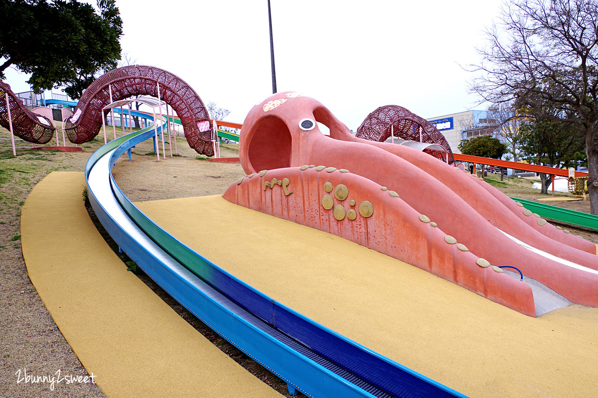 九州福岡特色公園》海之中道海濱公園｜海の中道海浜公園～雲朵蹦蹦床 x 超長溜滑梯 x 水上攀爬網 x 可愛動物區 x 夏季戲水池～親子遊福岡必玩超大型國營公園 @兔兒毛毛姊妹花