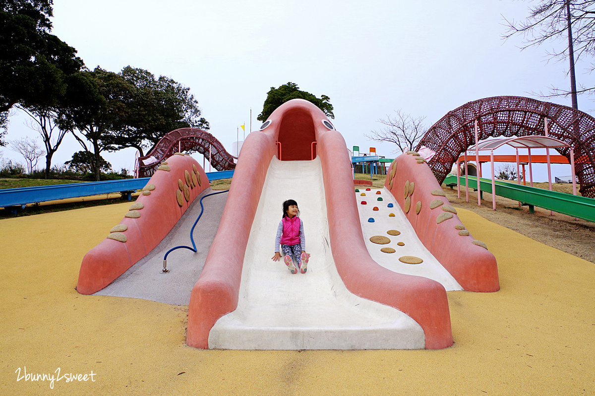 九州福岡特色公園》海之中道海濱公園｜海の中道海浜公園～雲朵蹦蹦床 x 超長溜滑梯 x 水上攀爬網 x 可愛動物區 x 夏季戲水池～親子遊福岡必玩超大型國營公園 @兔兒毛毛姊妹花