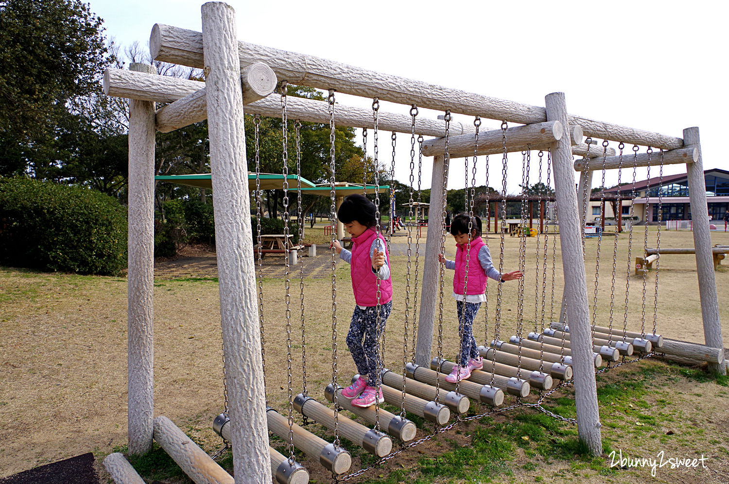 九州福岡特色公園》海之中道海濱公園｜海の中道海浜公園～雲朵蹦蹦床 x 超長溜滑梯 x 水上攀爬網 x 可愛動物區 x 夏季戲水池～親子遊福岡必玩超大型國營公園 @兔兒毛毛姊妹花