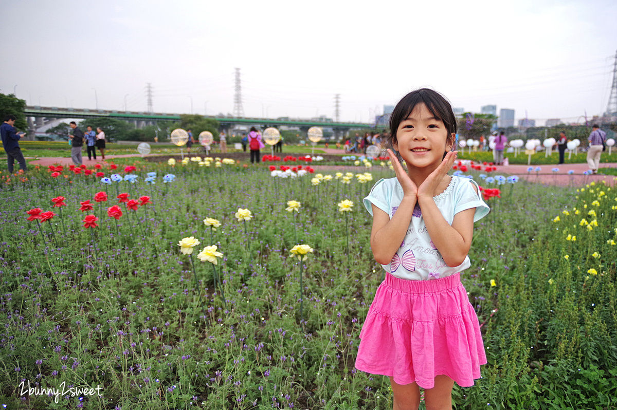 [台北。親子景點] 板橋蝴蝶公園地景花海｜板橋蝴蝶花園-光之饗宴~白天遊花海、晚上賞光雕，50 萬顆燈泡打造光影彩蝶、玫瑰蝶廊、蝴蝶城堡～2019 最浪漫的 IG 美拍景點｜交通及停車資訊 @兔兒毛毛姊妹花