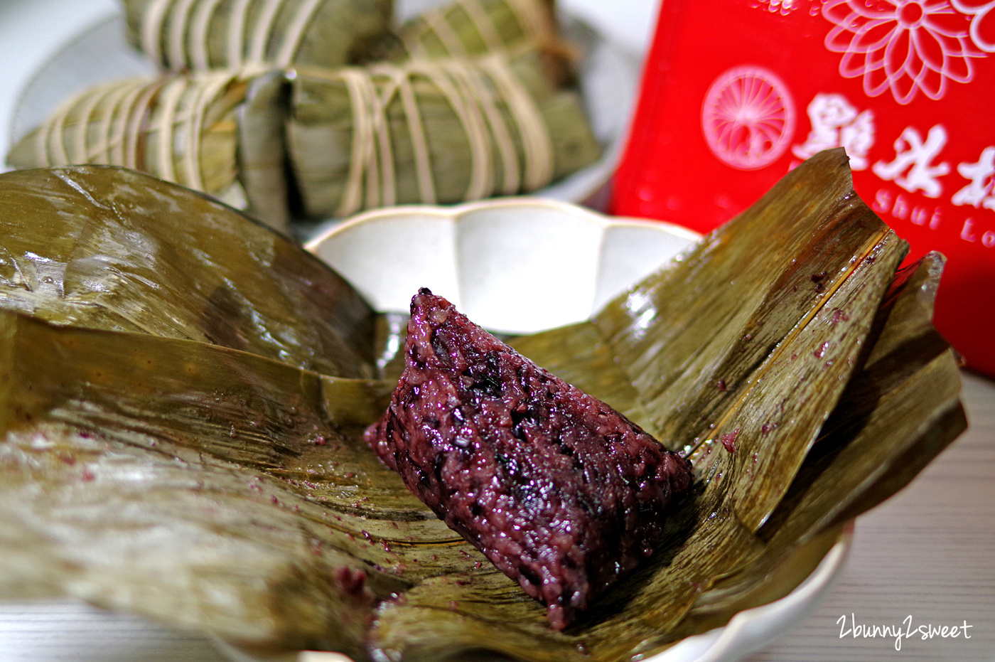 宅配美食》點水樓 湖州粽～干貝栗子、金華火腿、紫米豆沙～有鹹有甜三種口味都美味，還附精美保溫袋，送禮自用都適合｜端午送禮｜特色粽子｜網購美食 @兔兒毛毛姊妹花