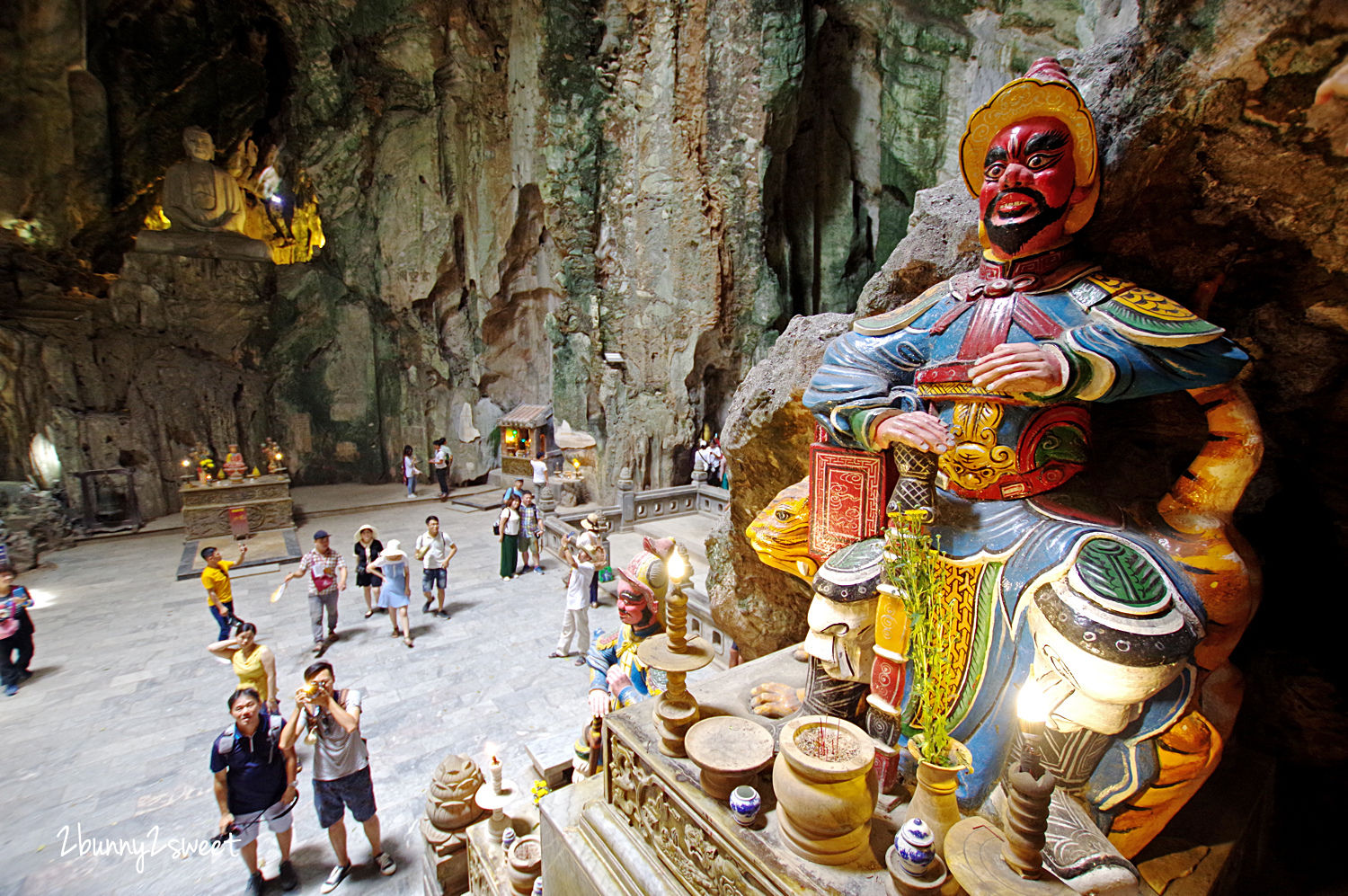 [越南｜峴港。景點] 五行山 Ngũ Hành Sơn~大理石山裡藏著莊嚴佛寺、洞窟大佛、壯麗美景～峴港必遊 Marble Mountain｜中越旅遊｜Bamboo Airway 越竹航空｜峴港直航｜誠旺旅行社 愛越峴港 @兔兒毛毛姊妹花