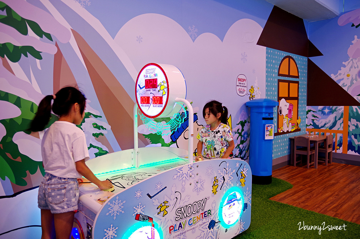 [台北。室內樂園] SNOOPY樂園大直旗艦店～和史努比一起登上太空玩溜滑梯、雪地玩沙嚕車車、角色扮演市集打工去～全台最大 SNOOPY 官方授權室內親子樂園｜史努比樂園｜ATT 4 Recharge｜室內景點｜雨天景點 @兔兒毛毛姊妹花