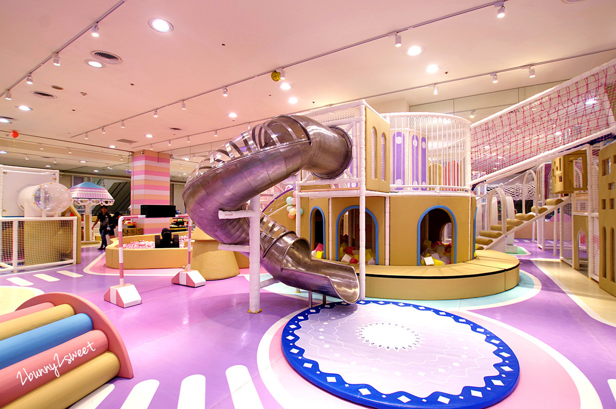 新北室內樂園》KID&#8217;s 建築樂園-夢想城體驗館 2019 全新改裝～馬卡龍色系夢幻場景 x 酷炫科技互動遊戲區～新北中和好拍又放電的親子樂園｜室內景點｜雨天景點 @兔兒毛毛姊妹花