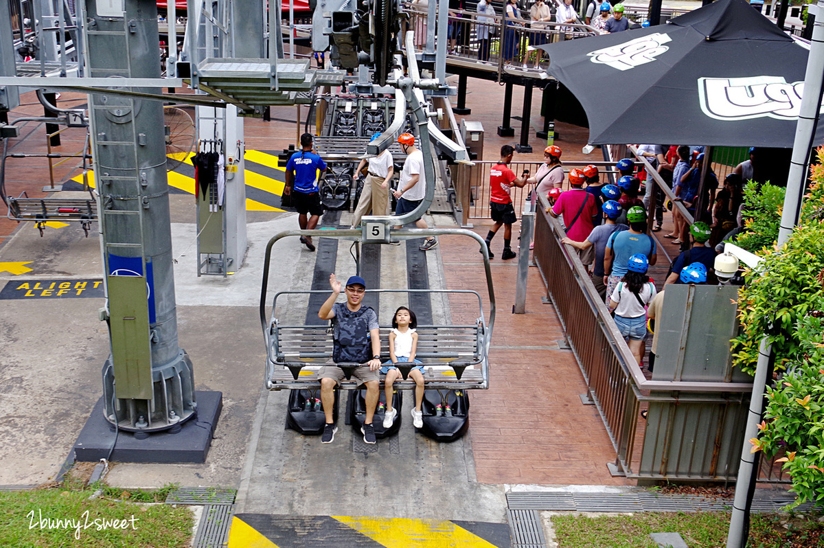 新加坡景點【Skyline Luge Singapore】聖淘沙必玩空中吊椅、斜坡滑車～無動力俯衝卡丁車超嗨 @兔兒毛毛姊妹花