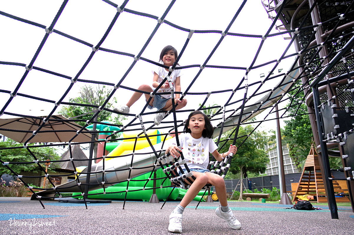 聖淘沙景點》Nestopia 樂享國~Siloso 西索海灘旁的親子遊樂園，攀爬繩網、超長溜滑梯超好玩 @兔兒毛毛姊妹花