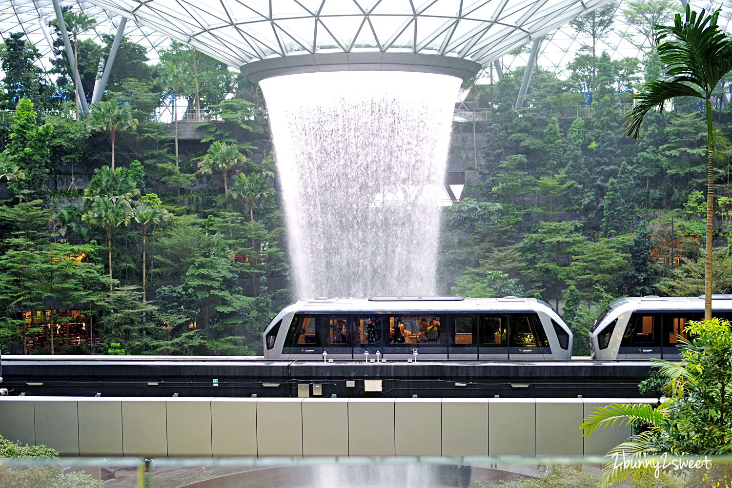 新加坡親子景點》星耀樟宜 Jewel Changi Airport ～必拍美景森林谷、雨漩渦，世界最大室內瀑布 @兔兒毛毛姊妹花