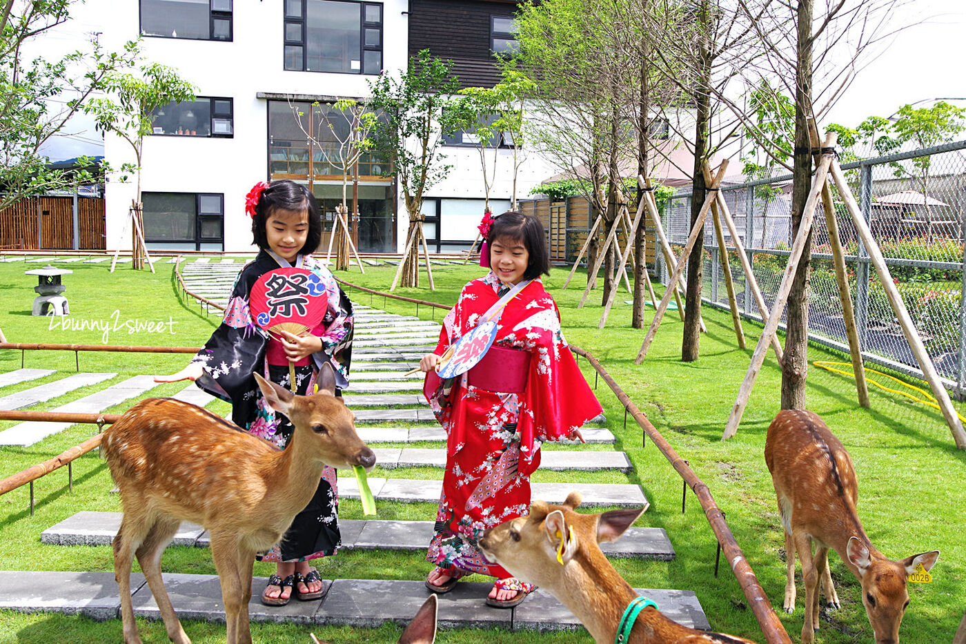 宜蘭親子景點》張美阿嬤農場～全台唯一能穿和服在日式庭園裡餵梅花鹿、水豚君的農場!! 另有 DIY 及農村體驗活動可報名｜停車場｜收費方式｜預約報名表連結|三星一日遊 @兔兒毛毛姊妹花