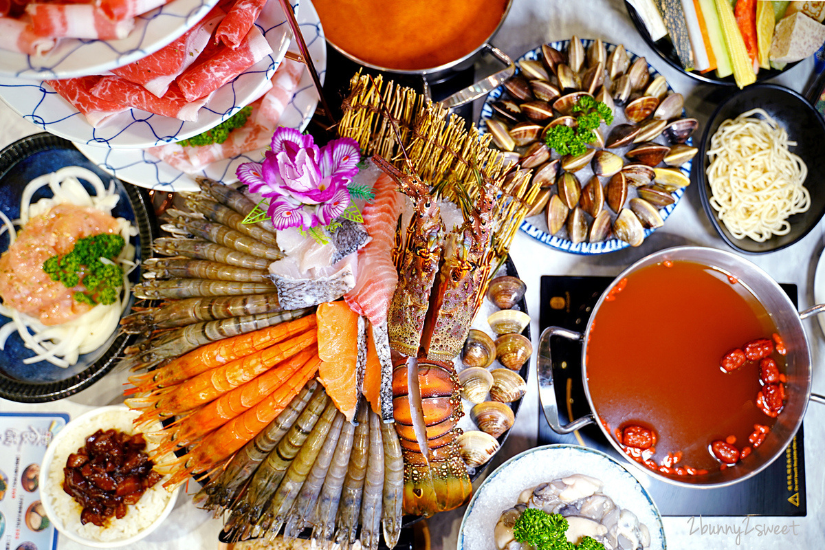 花蓮美食》花蓮養鍋｜養鍋花蓮中山店～平價又美味的涮涮鍋，12 種湯頭，超澎湃海鮮盤、野生龍蝦，肉品還能加量，飲料、冰沙、冰淇淋吃到飽｜花蓮火鍋推薦 @兔兒毛毛姊妹花