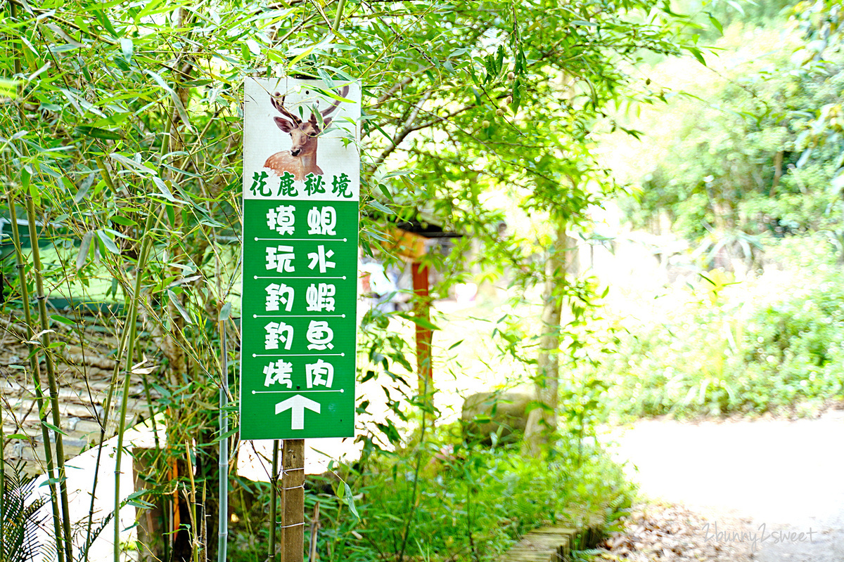 桃園親子景點》花鹿秘境-李家摸蜆農場～這裡也有萌萌水豚君!! 近距離餵食小鹿斑比、豬豬、兔子、跳跳羊，還能釣螯蝦、釣魚、戲水、用餐 @兔兒毛毛姊妹花