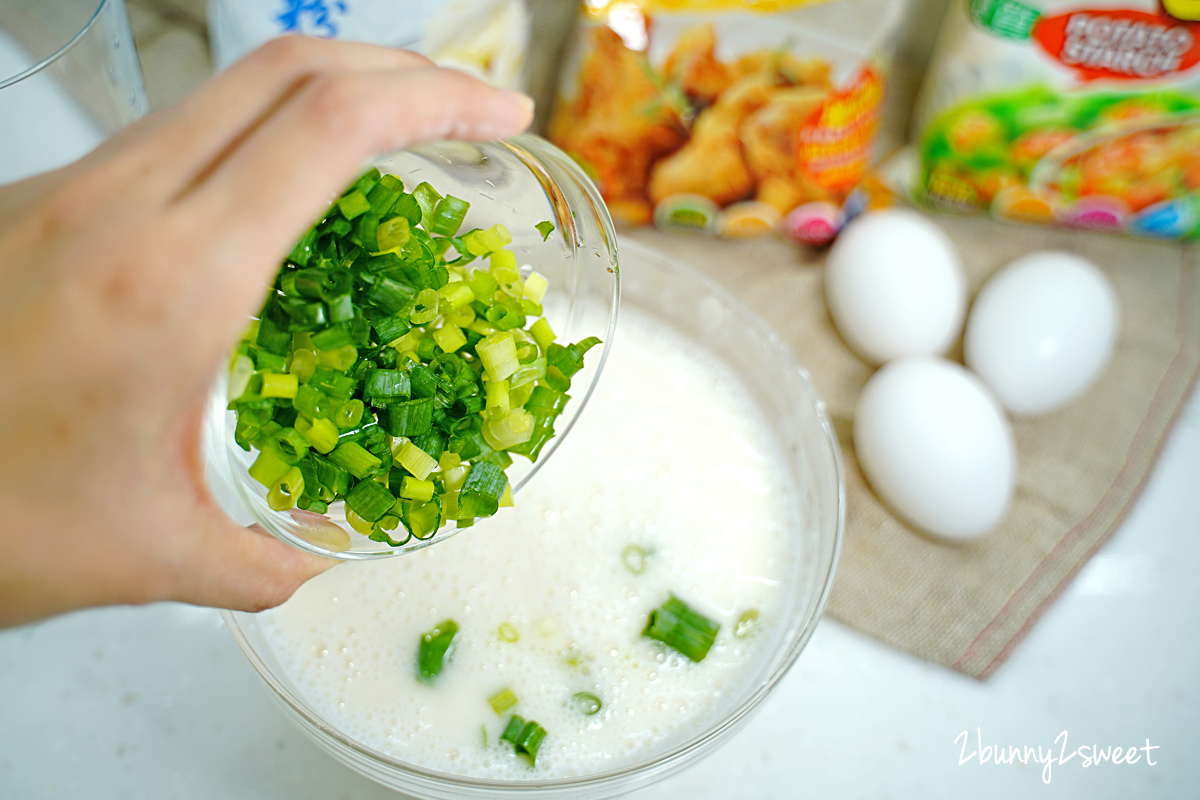 簡易食譜》古早味粉漿蛋餅～調好粉漿比例，在家也能輕鬆做出 QQ 軟軟的古早味蛋餅｜粉漿蛋餅作法 @兔兒毛毛姊妹花