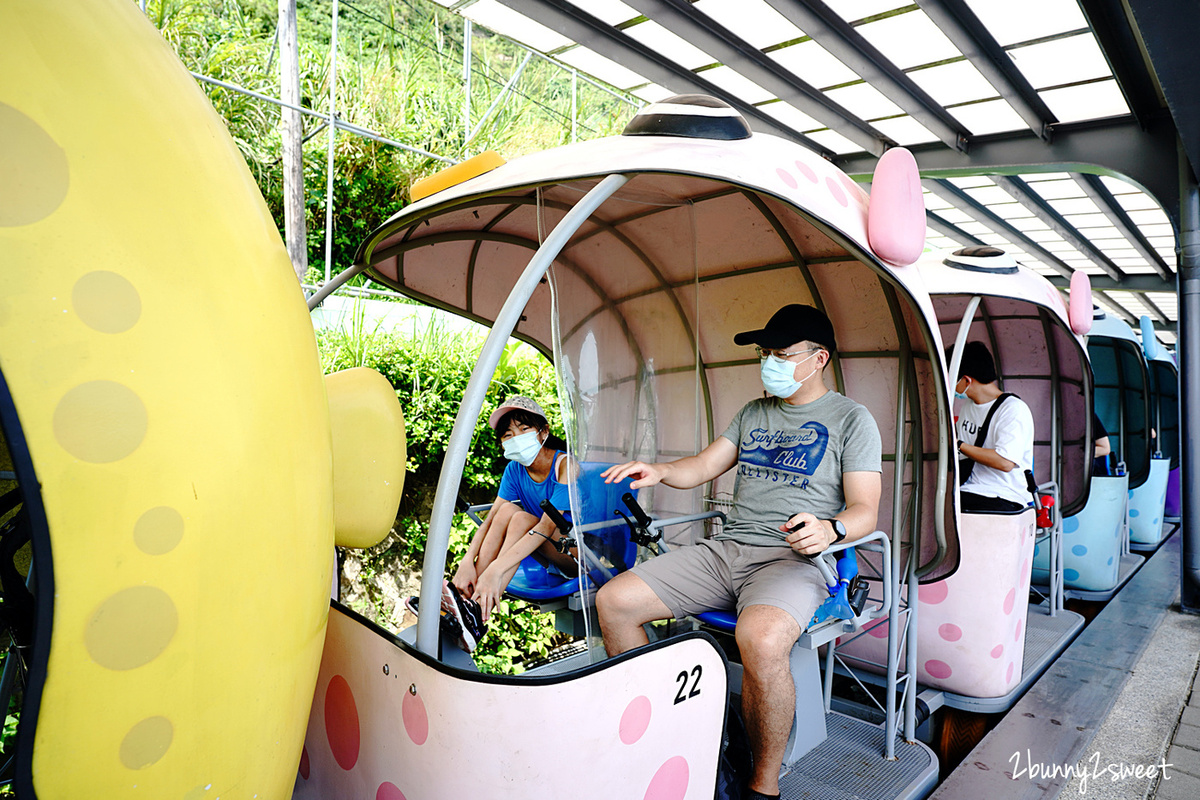 深澳鐵道自行車｜踩著超萌河豚自行車兜風去!! 遼闊海景、童趣塗鴉牆、迷幻太空隧道 @兔兒毛毛姊妹花